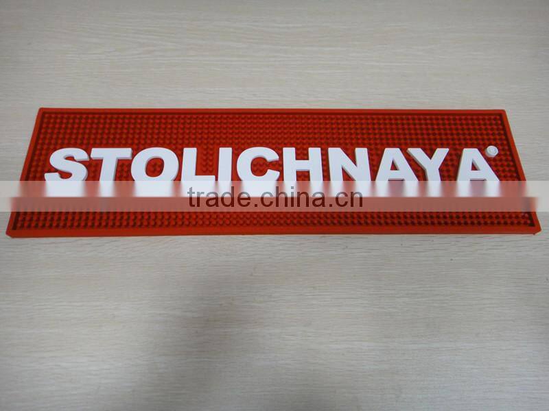 Custom design pvc bar drip rail mat with Logo