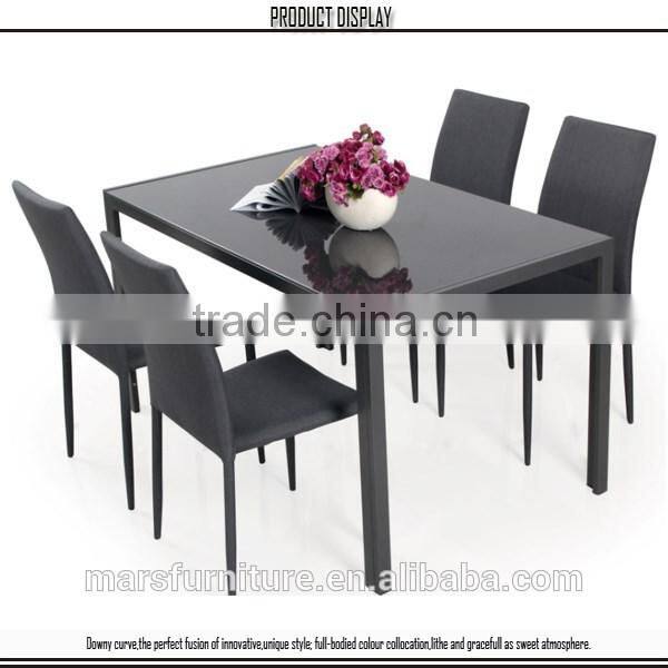 Wholesale black tempered glass dining table LDT039