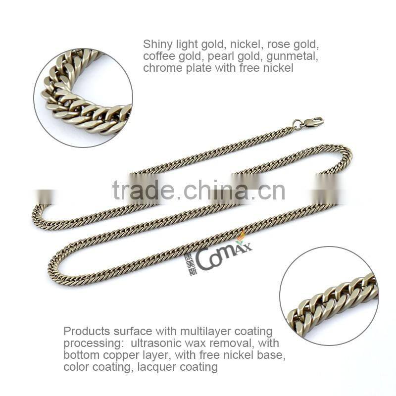 Pearl nickel decorative metal chain with snap hook for handbag