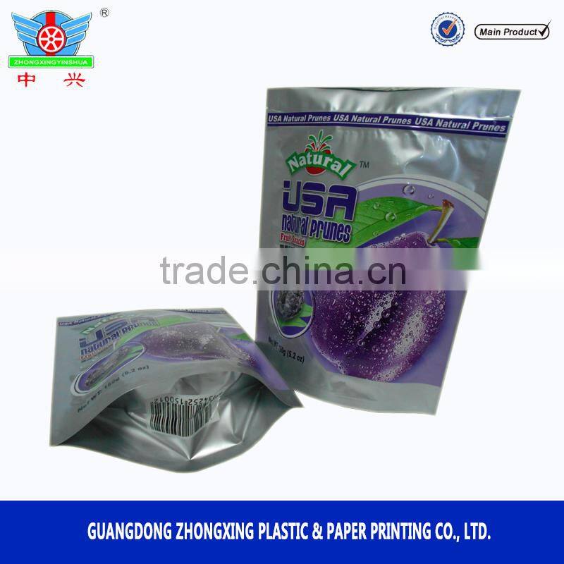 USA natural prunes waterproof composite bag aluminum foil bag for prunes