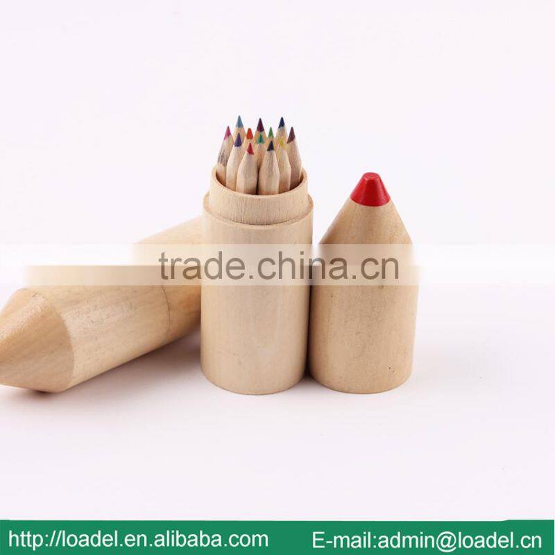 12pcs 3.5" natural wooden pencil case