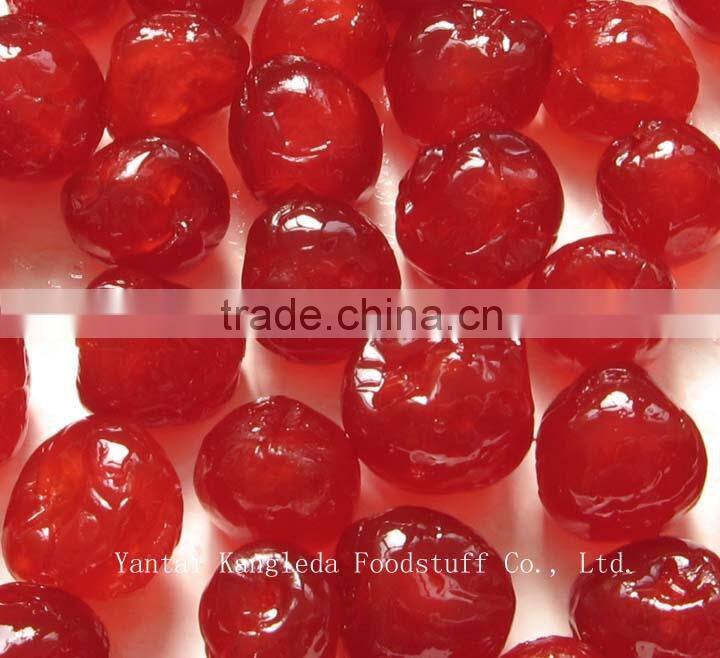 Red and dark red Dried Cherry in Sugar Syrup