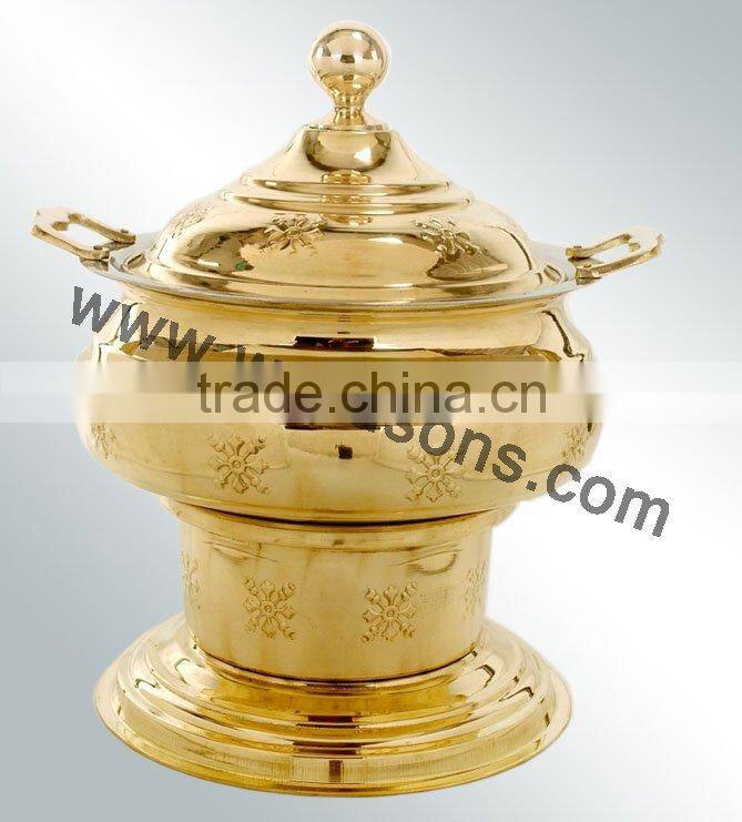 brass plated chafing dish | fancy chafing dish for sale | modern chafing dish for decor | best finish chafing dish