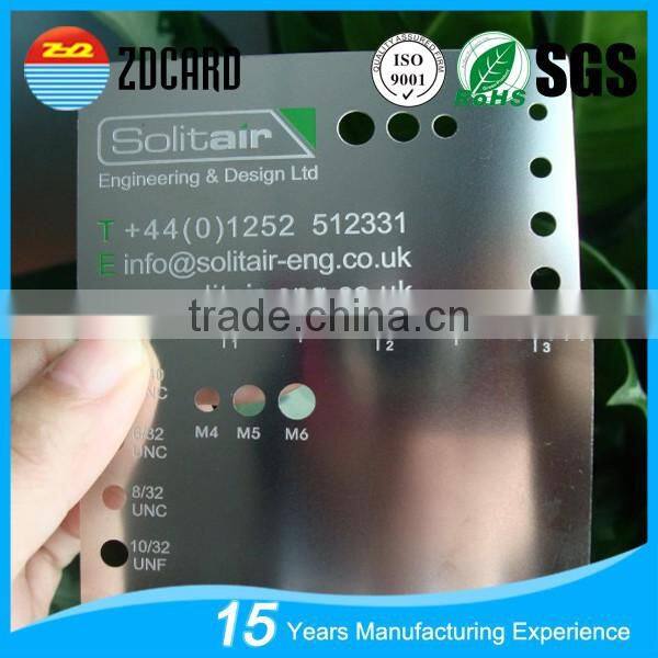 Customized Brush Finish Stainless Steel Business Card