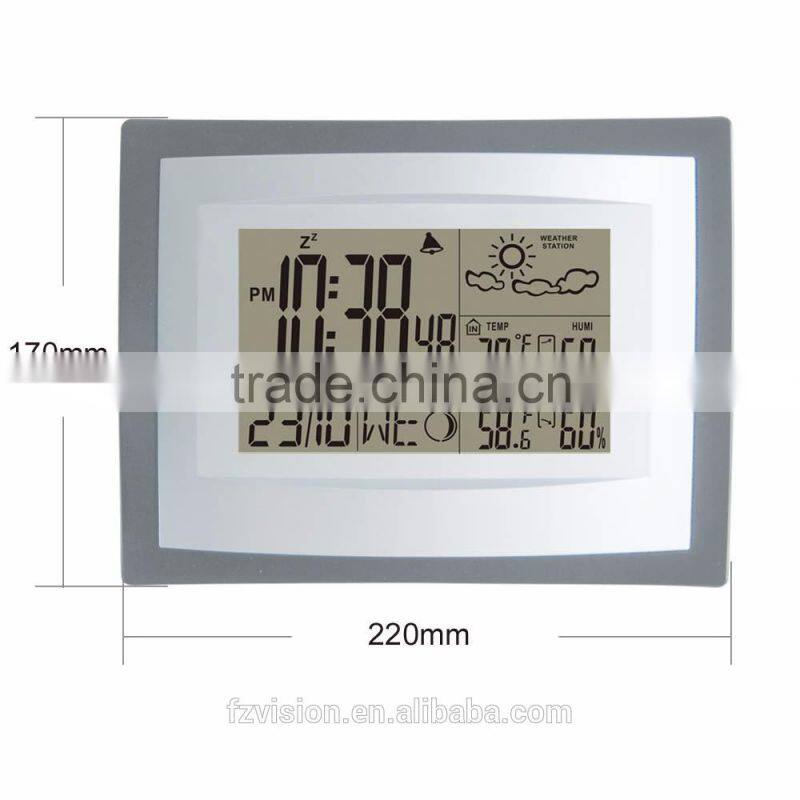 Wireless Weather Station, Wall/Table Clock Weather Station, Weather Station hygrometer with 2 Sensors as a gift