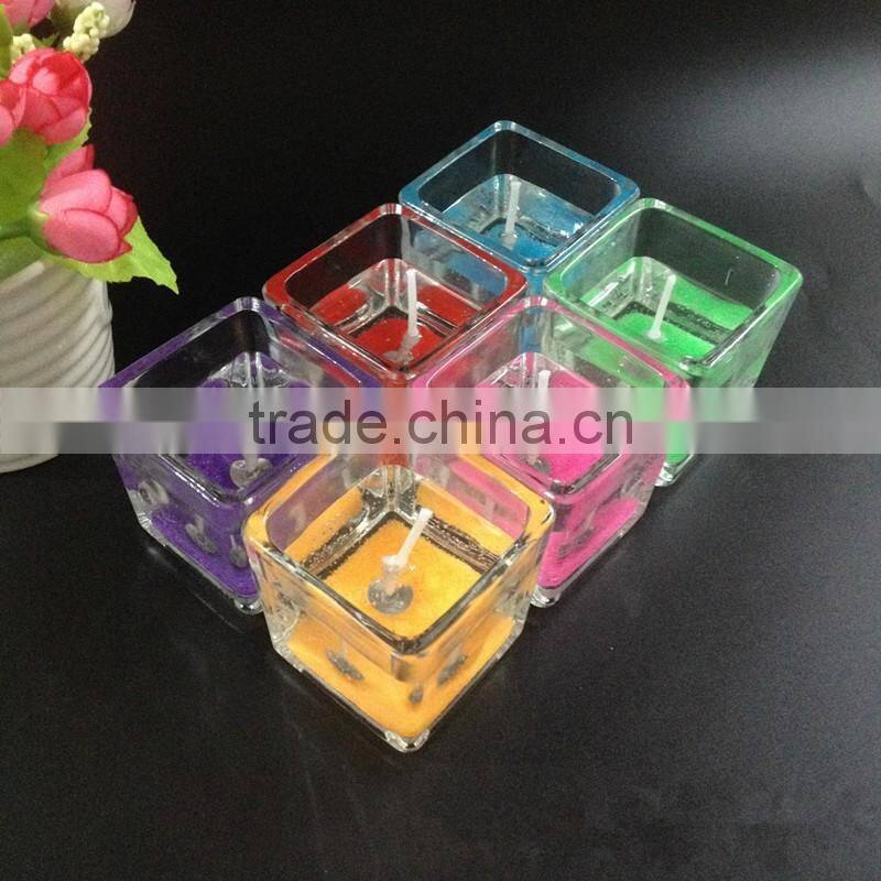 jelly candle,arts wax,fresh and romantic glass candle cup.Colorful candle