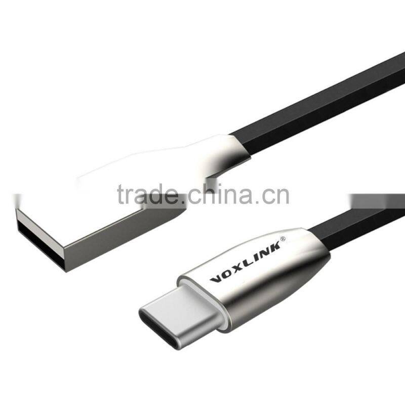 Voxlink luxury 5V 2A 1m 3D Zinc Alloy Fast Charging Data USB TYPE C charger Cable for macbook