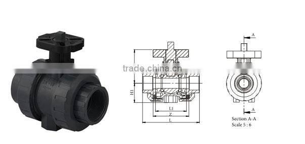 U-PVC Actuation Adaptor True Union Ball Valves (One Side Female Threaded)