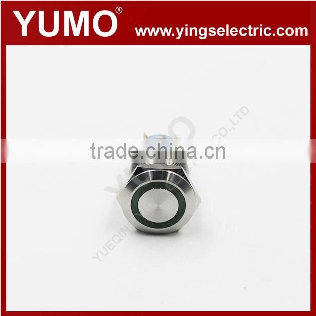 ABS19S-P22-E metal push button 19mm 12VDC momentary metal push button