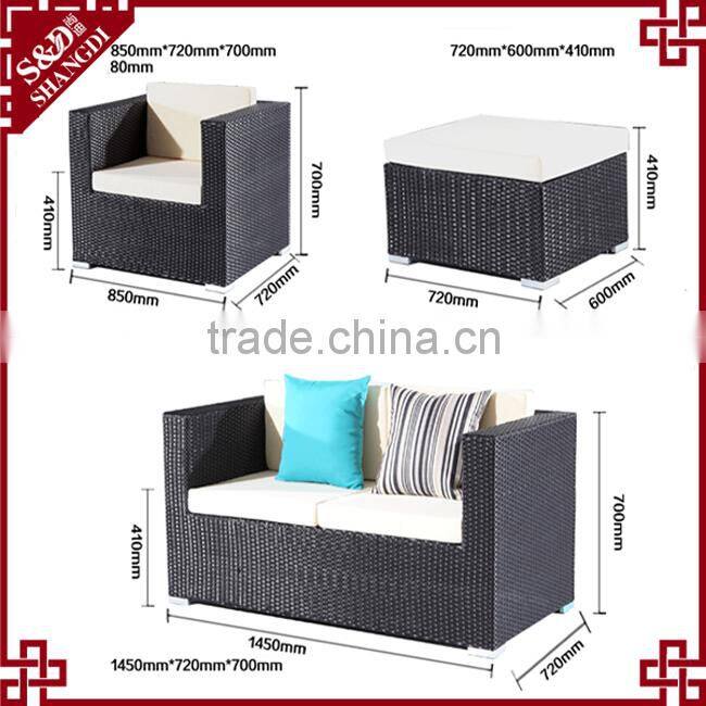 Outdoor rattan furniture 2 seater garden sofa