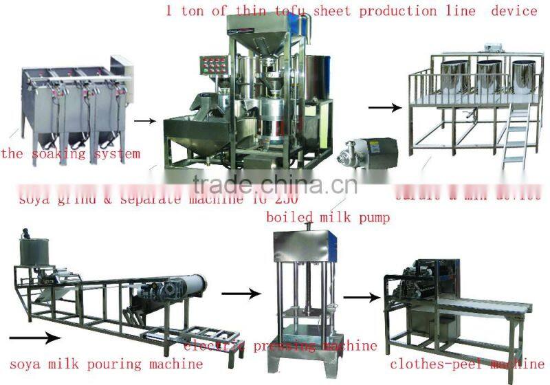 shanghai tiangang thin tofu sheet pouring machine tofu making machine