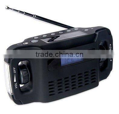 Solar digital hand-cranked radios