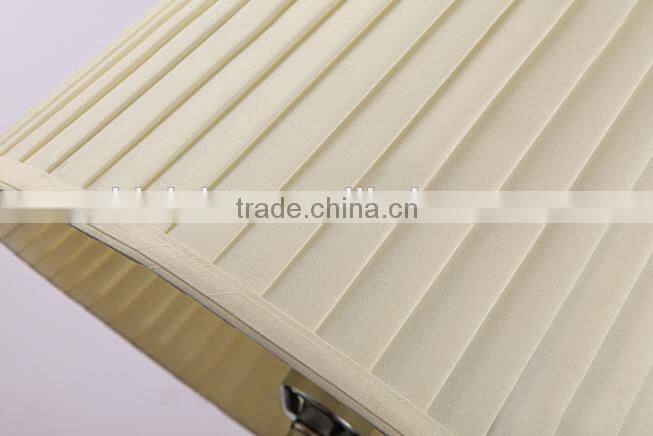 Silver electroplate metal K9 clear crystal lamp body table lamp with fabric lampshade