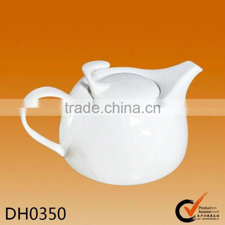 Custom Logo pure white ceramic handmade teapots