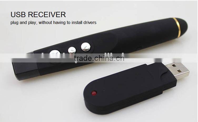 Best-selling Wireless USB PPT Laser Pointer Multifunctional Presentation Red Laser Pointer Good Office Partner For Wholesale