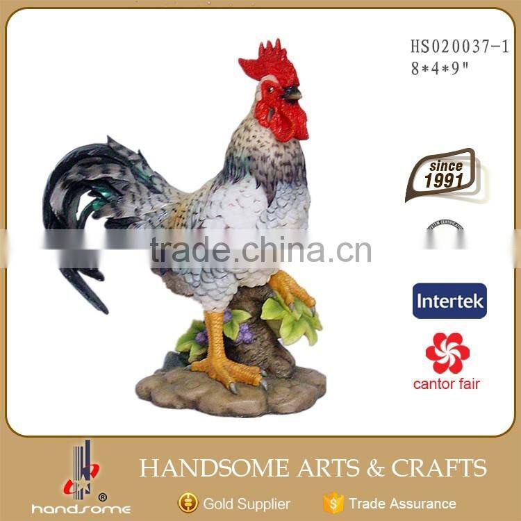 7*4*9'' Resin Home and Garden Art Statue Decoration Lively Animal Rooster Sculpture