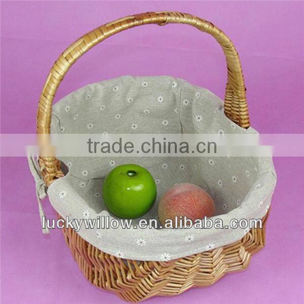 2014 new designs cheap wicker basket with handle liner