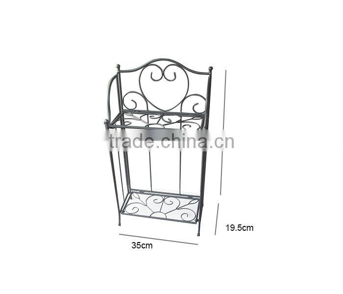 2 Tier Black Metal Plant Stand / Planter Holder