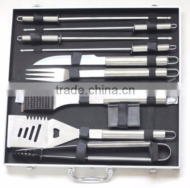Wholesale stainless steel barbecue tool set with case