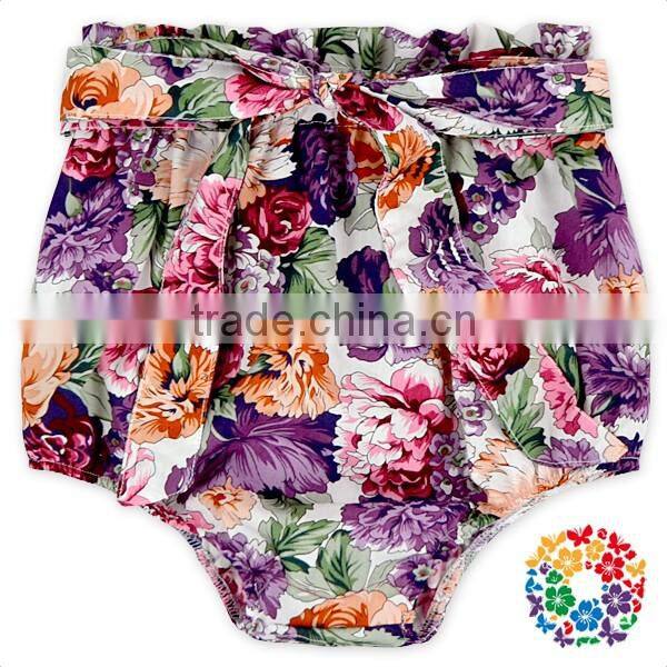Sweet Baby Grils Summer Floral Bowknot High Waist Bloomer