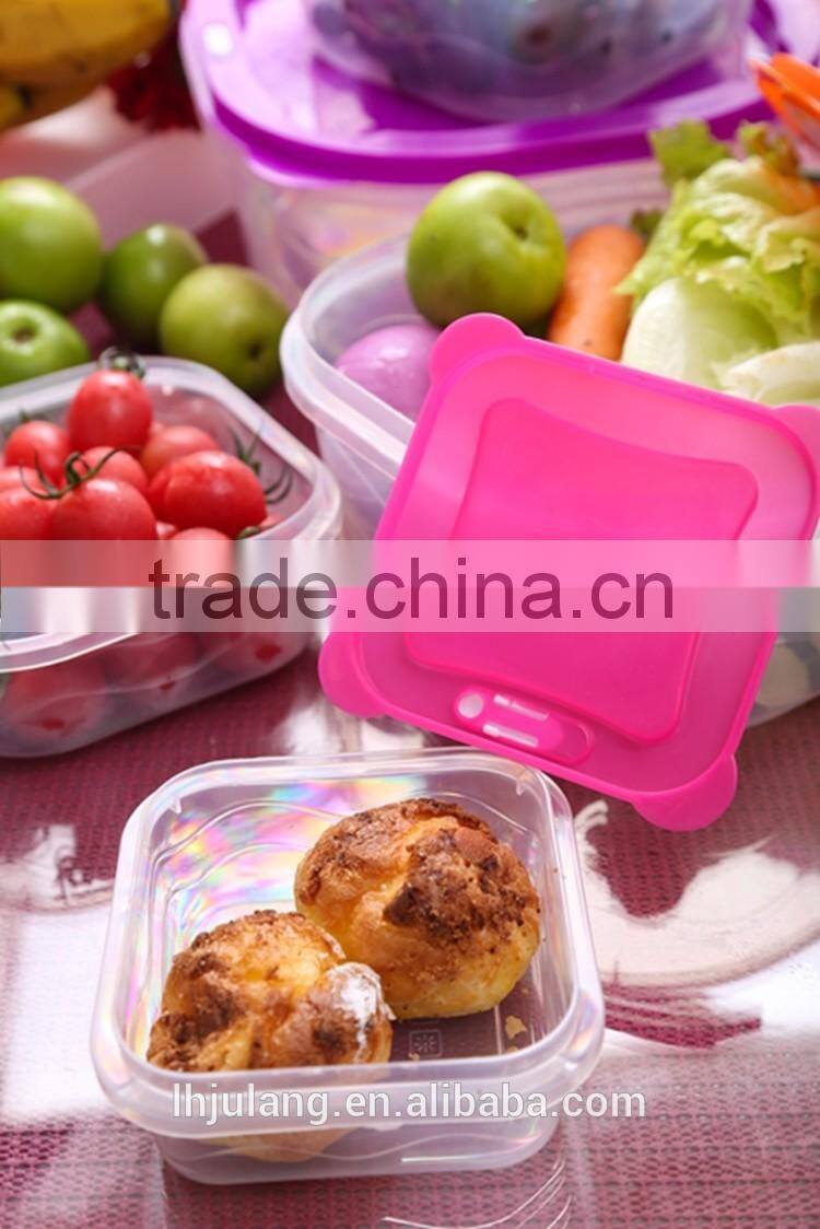 BPA-Free stackable plastic food storage container set with lid/5pcs plastic food storage container set