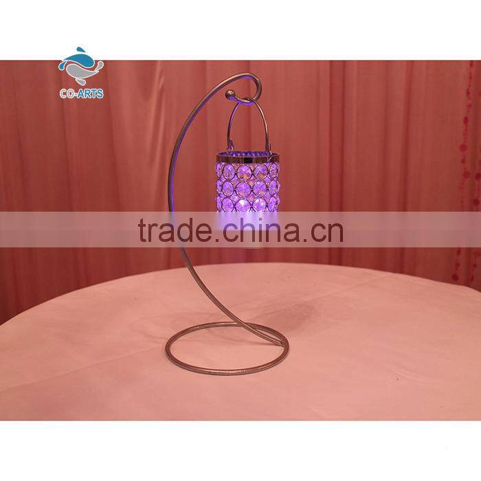 Professional design hanging crystal purple candelabra for weddings