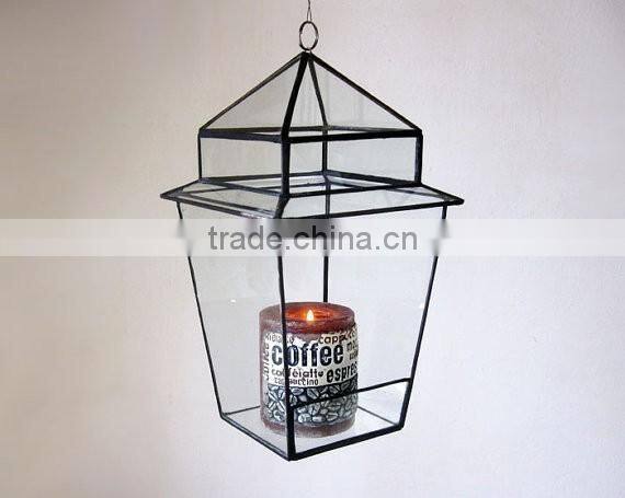 Street Lantern Stained Geometric Glass Terrarium