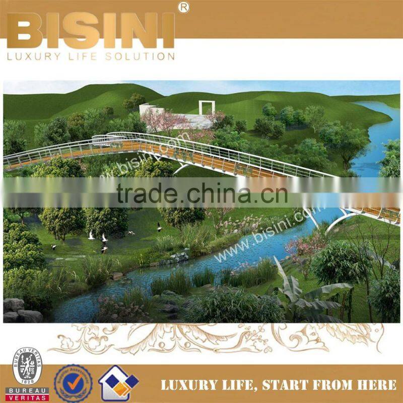 Y-shaped Frame Wetland Park Landscape Pedestrian Bridge, River Steel Structure Bridge, Metal Foot Bridge(BF08-Y10013)