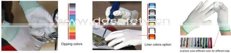 Hot Sale Red Nylon Gloves With Black PU Coated Working Gloves