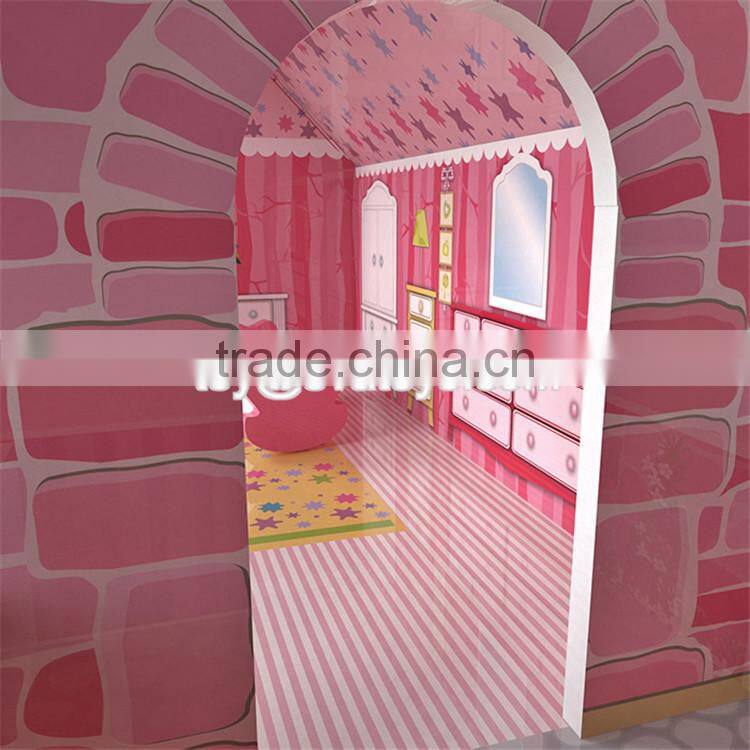 New design lovely girls toy sets wooden miniature house kits W06A235