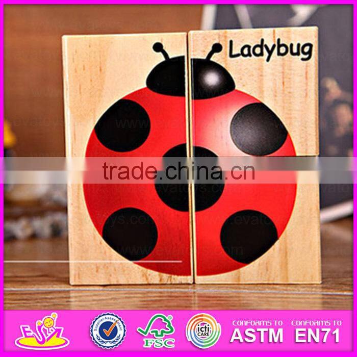 New Popular games 4PC Wooden cubic 3d puzzle for children W14F043
