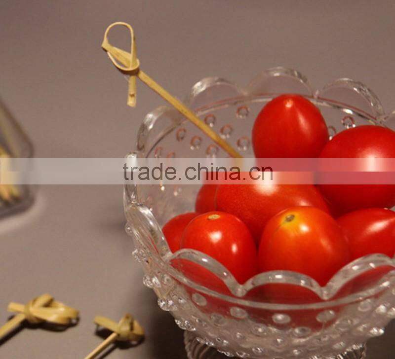Environmentally-friendly flat bamboo strick skewer for Fruit,Salad,Food,Meat design