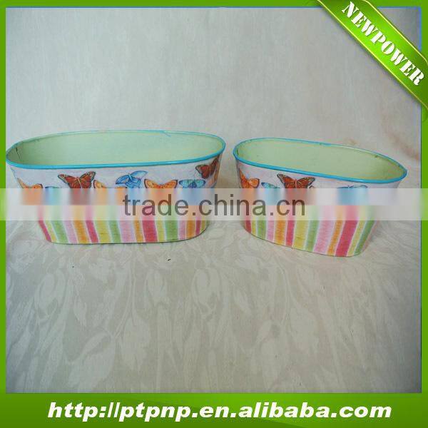 Colourful Butterfly design Metal Flower Pot for Garden