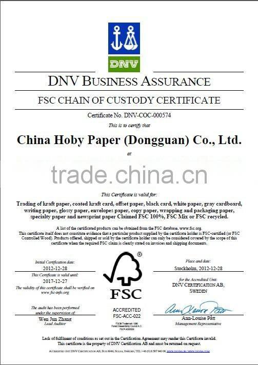 FSC refine brown kraft paper