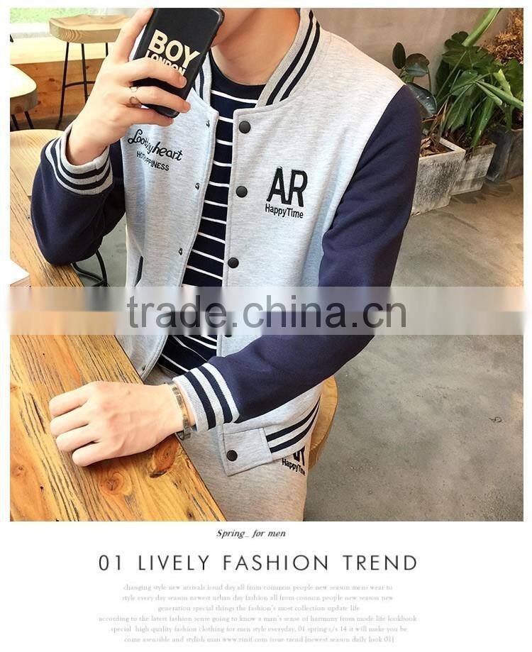 2017 youth men zipper jacket sweatshirt without hood polar fleece jacket