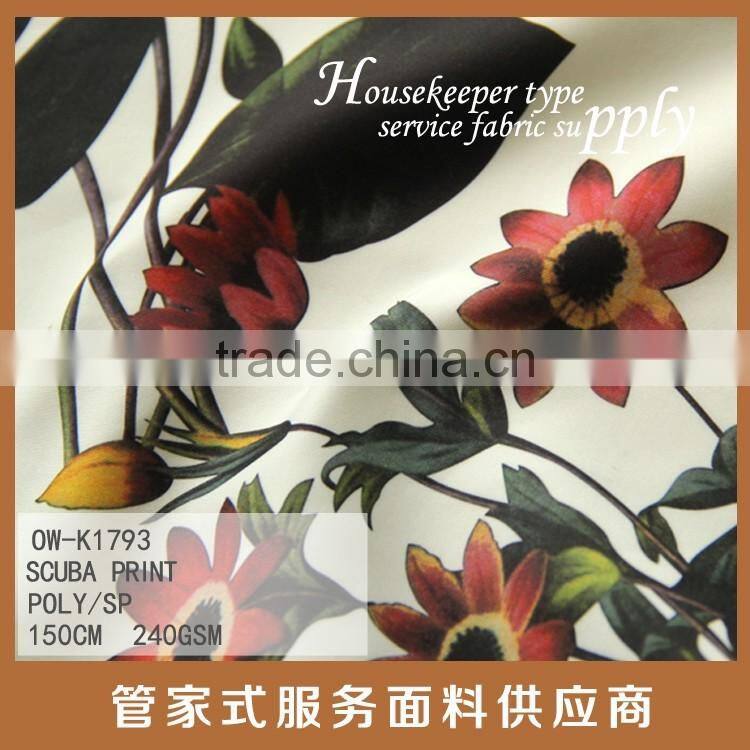 POLY SPANDEX SCUBA PRINT FOR GARMENT