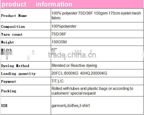 high quality polyester micro mesh fabric for men's polo T-shirt factory price