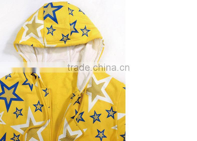 HOT SALES! Autumn OEM promotional mens brand star full printing mans hoody jacket