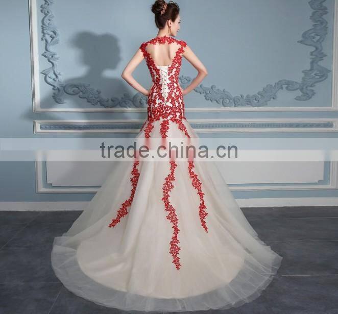 new design open back sleeveless lace long red long prom dress