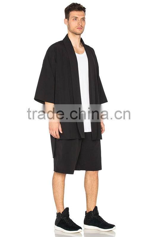 hip hop style 1/2 sleeve open front men lesiure coat jacket