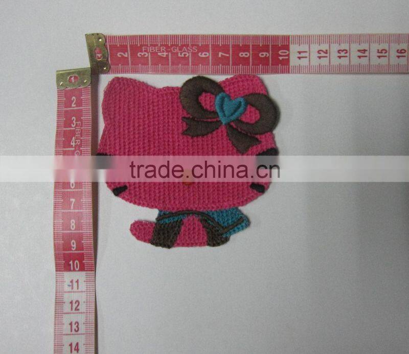 012A hello kitty crochet applique