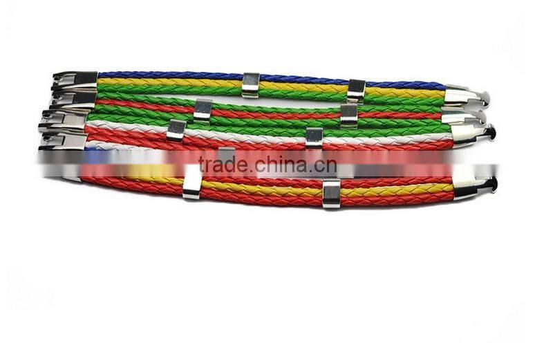 Custom lover's genuine leather anniversary bracelets with words engraved