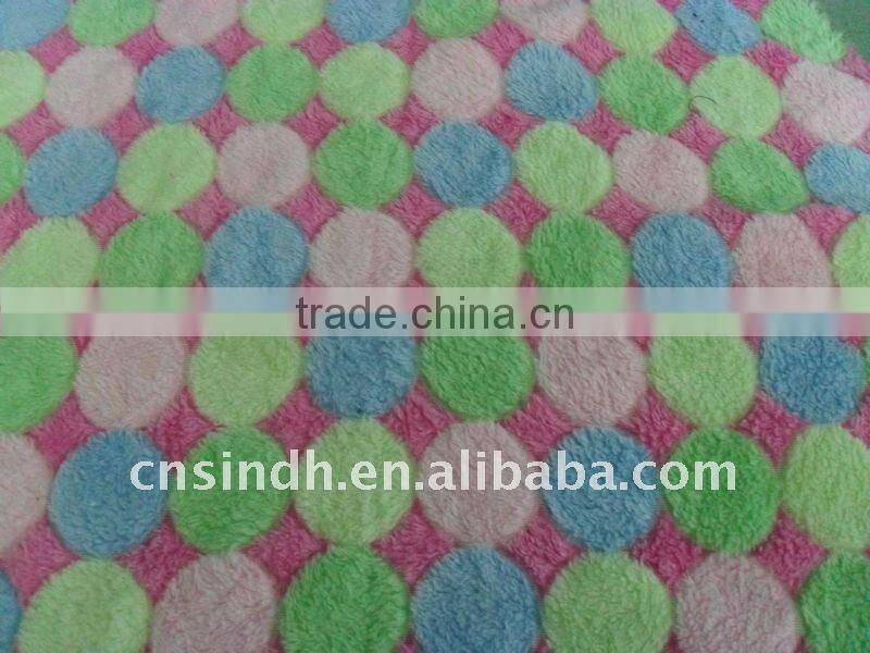 polyester printed coral fleece fabric(jacquard)