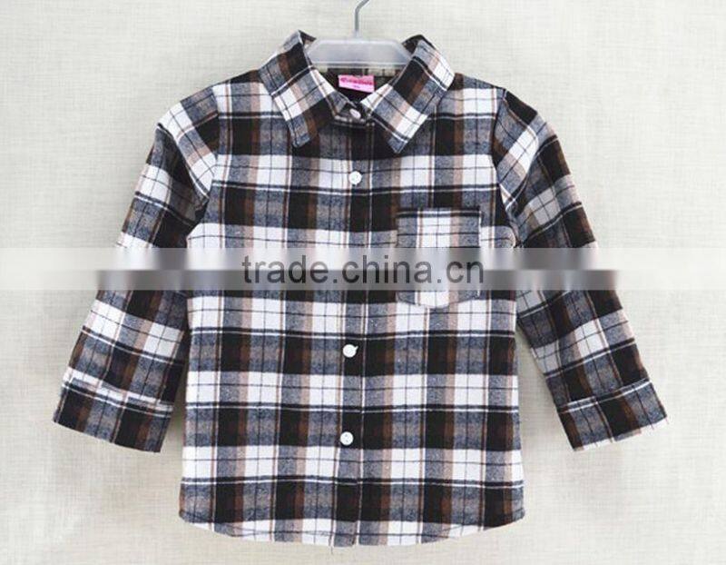cheap wholesale online kids boys fashion plaid check shirts with chest pocket