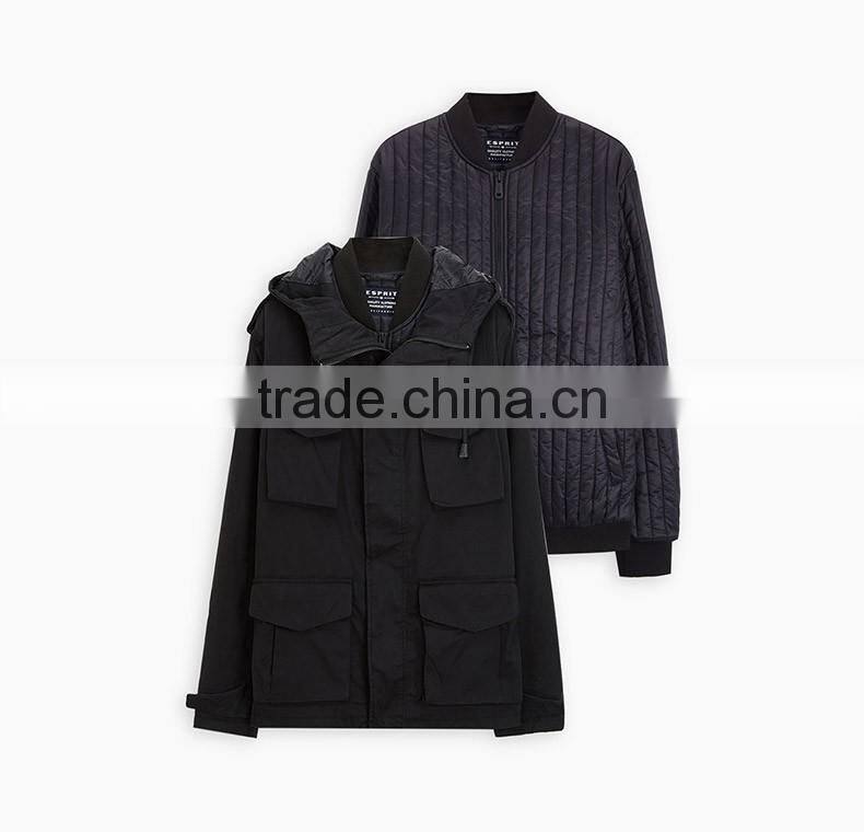 China Supplier Custom Winter Men'S 2-In-1 Detachable Padded Quilting Jacket