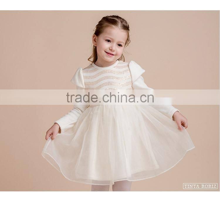 Girls Red Color Party Dress Kids Short Sleeve Woolen Frock With Boutique Lace Designs For Girl