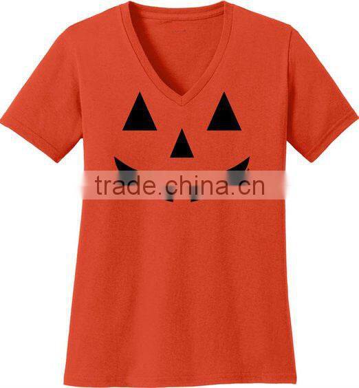 High quality orange and black 100% polyester custom Halloween printing t shirt and hoodies