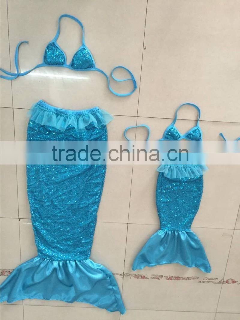 Shinny Sequined Mermaid Swimsuit & Beachwear, Mother and Me Beach Bikini, Sexy Baby Girls Bikini