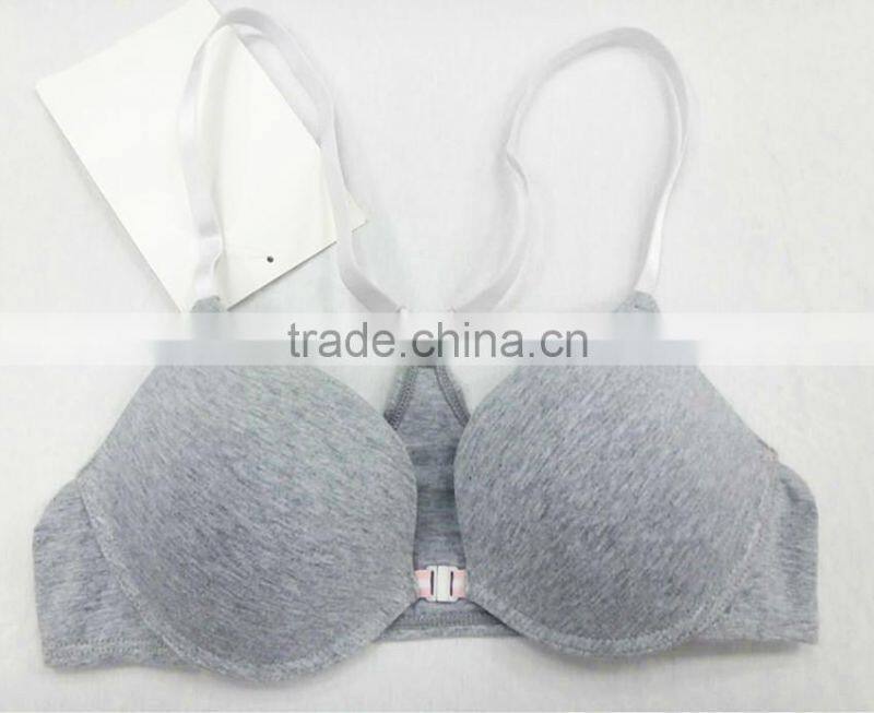Popular design comfortable fitting girls bra front clasp underwear