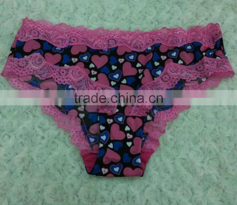 teen girls sexy lingerie panty lovely pink printig smooth touch unique design